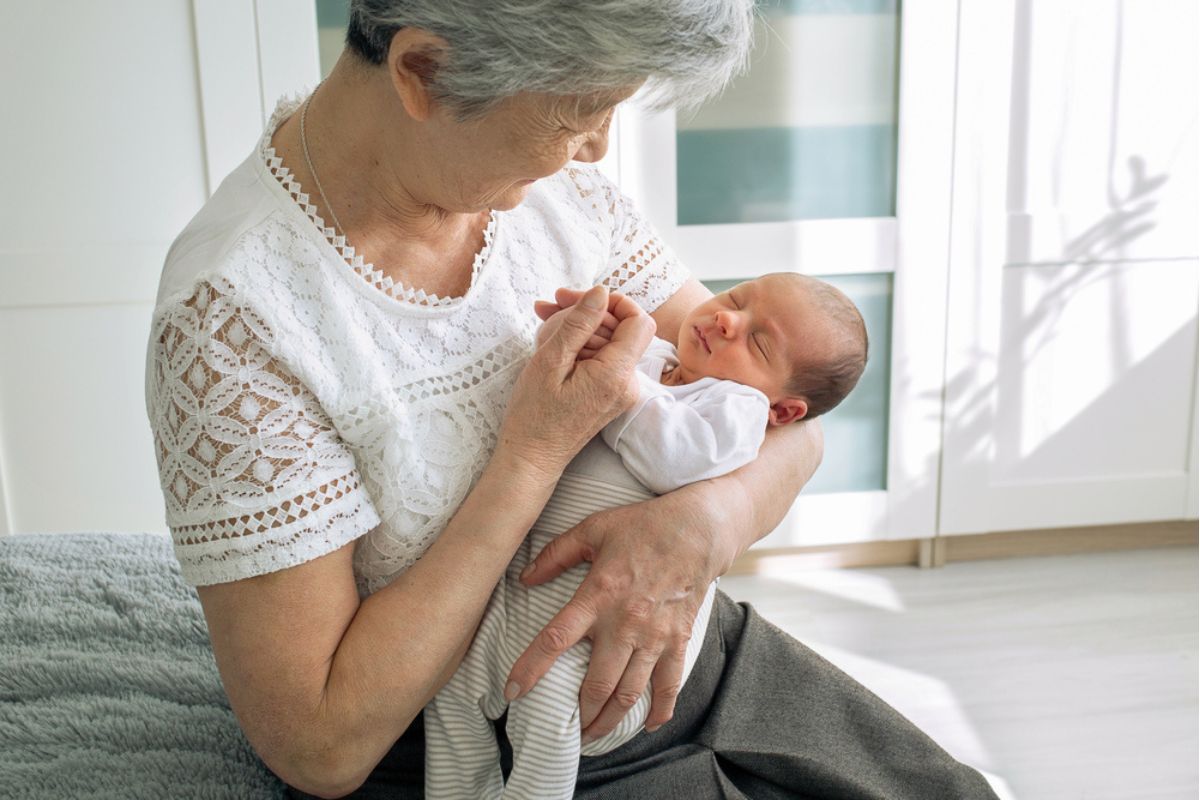 Grandmother with her grandchild.